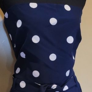 New York & co. Strapless jumpsuit blue polka-dot size XS